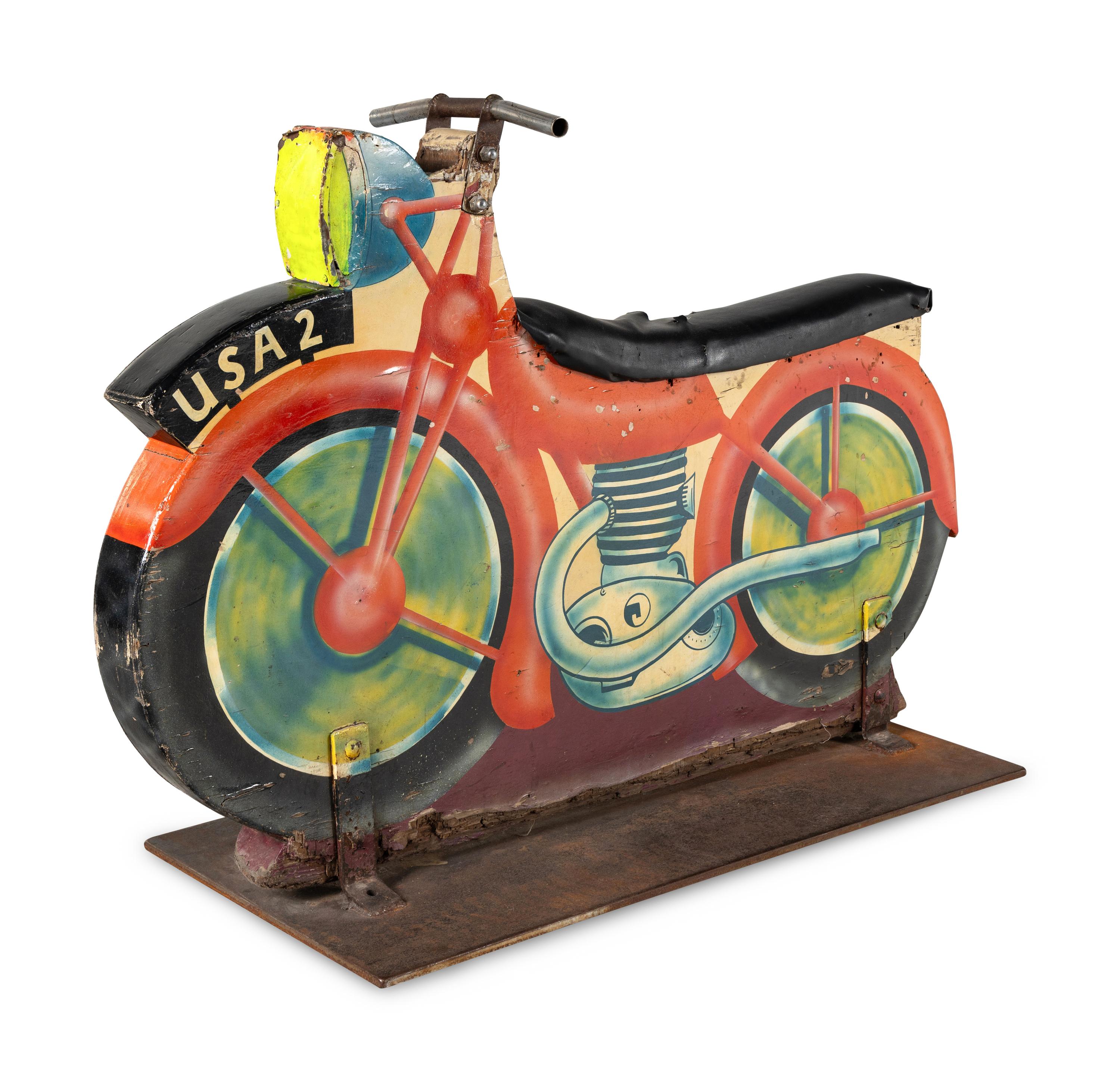 A Paint-Decorated Carousel Motorcycle
