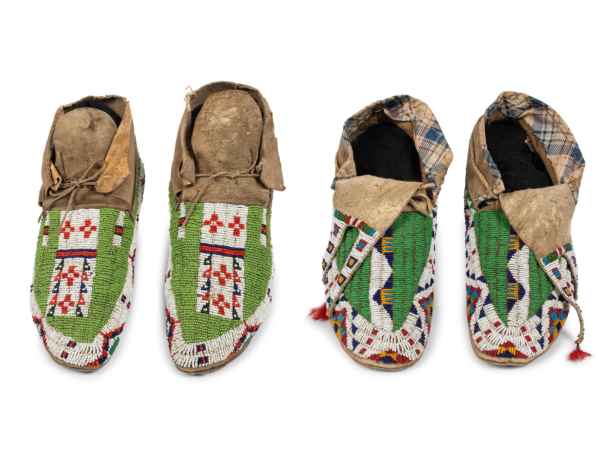 Sioux Beaded Hide Moccasins