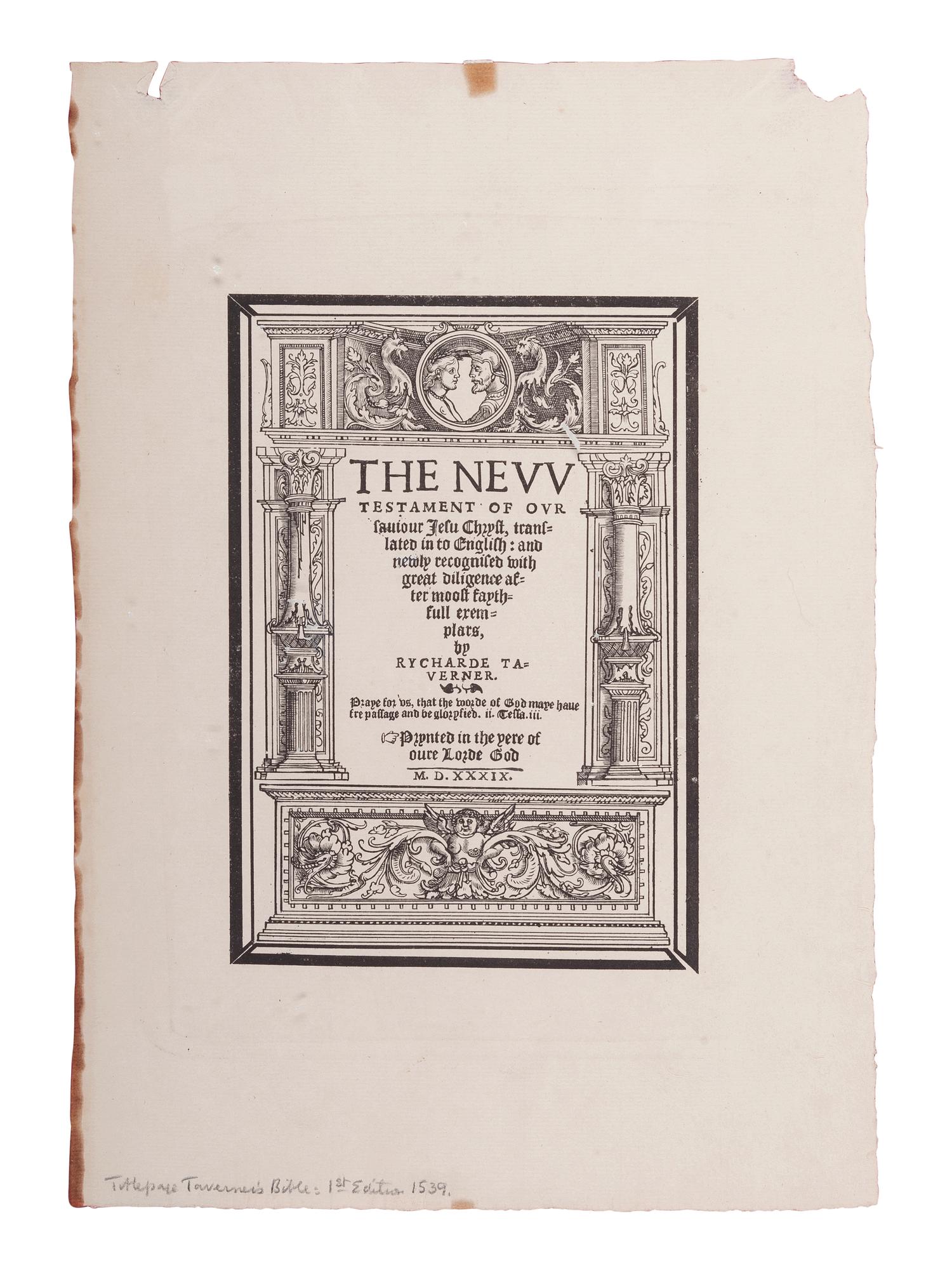 [BIBLE LEAVES - ENGLISH - 16TH CENTURY]. A group of 9 Bible leaves in English, comprising: