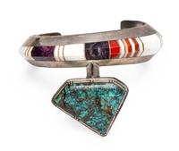 Sterling Silver and Channel Inlay Cuff Bracelet Lot is located and will ship from Denver, Colorado.