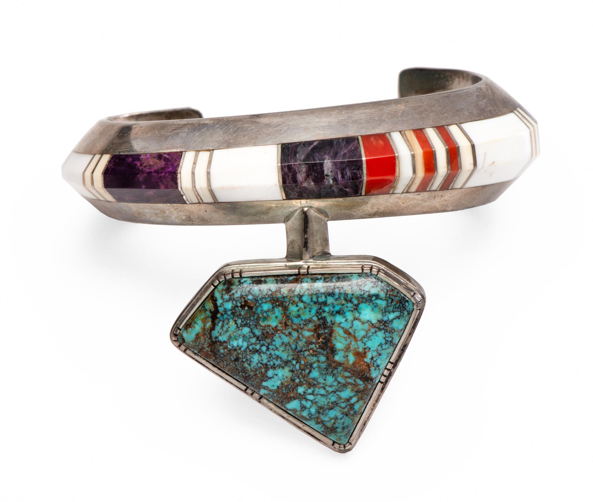 Sterling Silver and Channel Inlay Cuff Bracelet Lot is located and will ship from Denver, Colorado.