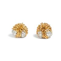 YELLOW GOLD AND DIAMOND EARCLIPS
