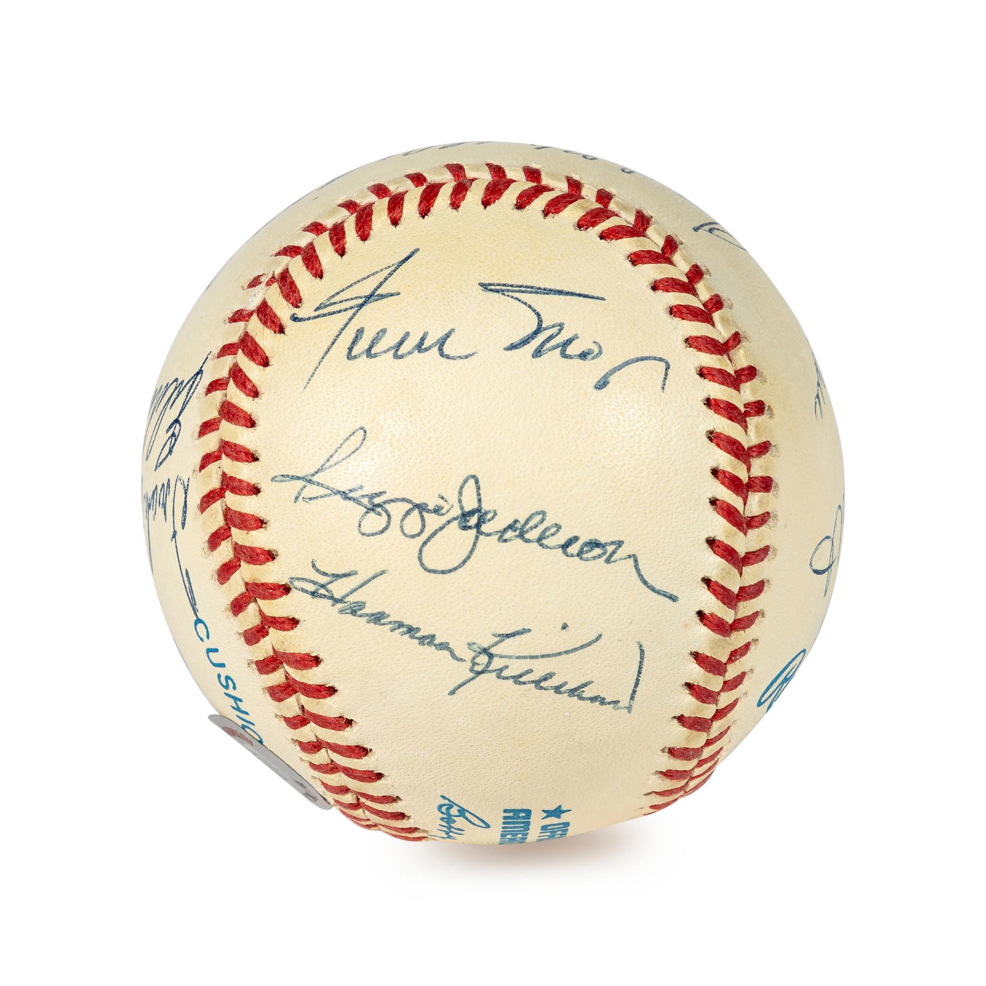 An Original 11 Subject 500 Home Run Club Signed Autograph Baseball With Two Mickey Mantle Signatures (Beckett Authentication Services BAS Certified)