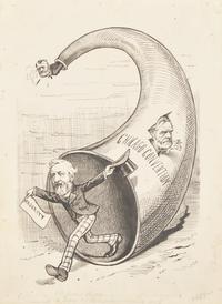 [Americana] Original Political Cartoon, ca. 1880