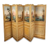 An Italian Six-Panel Painted Canvas Floor Screen — 18TH/19TH CENTURY