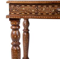 An Anglo-Indian Inlaid Teak & Satinwood Game Table