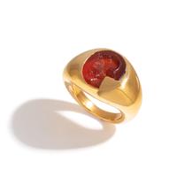 A Roman Carnelian Ring Stone with a Gryllos (Composite Figure) — Set in a solid gold ring