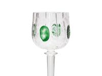 A Set of Six Rare Moser Cut and Etched Glass Wine Stems
