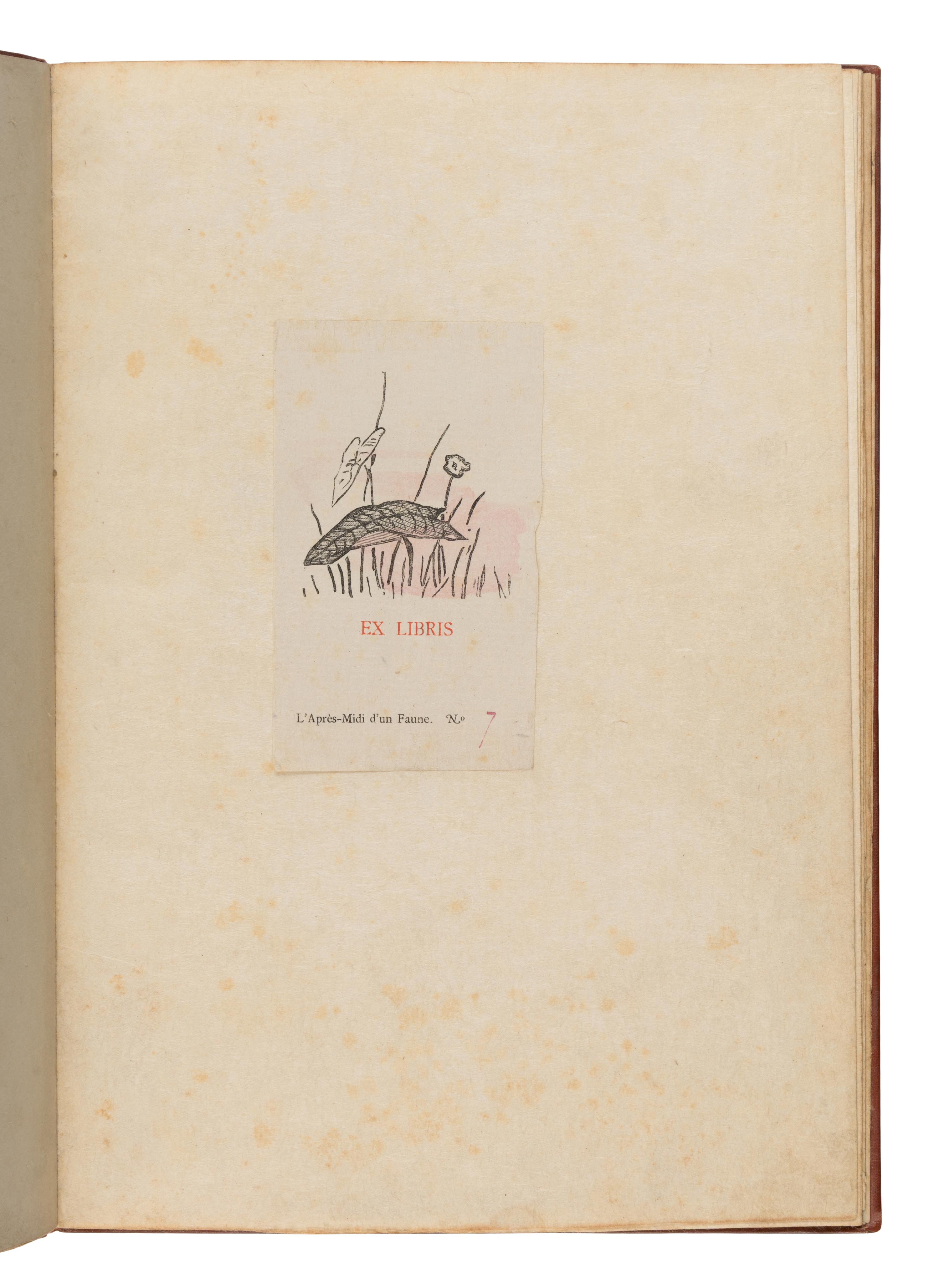 [Artist Book]. Manet, Édouard (1832-1883), artist. -- Mallarmé, Stephane (1842-1898). L'Après-Midi d'un Faune . Paris: Alphonse Derenne, 1876.