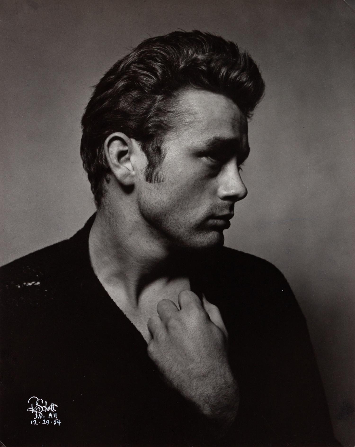 A pair of photographs depicting James Dean
