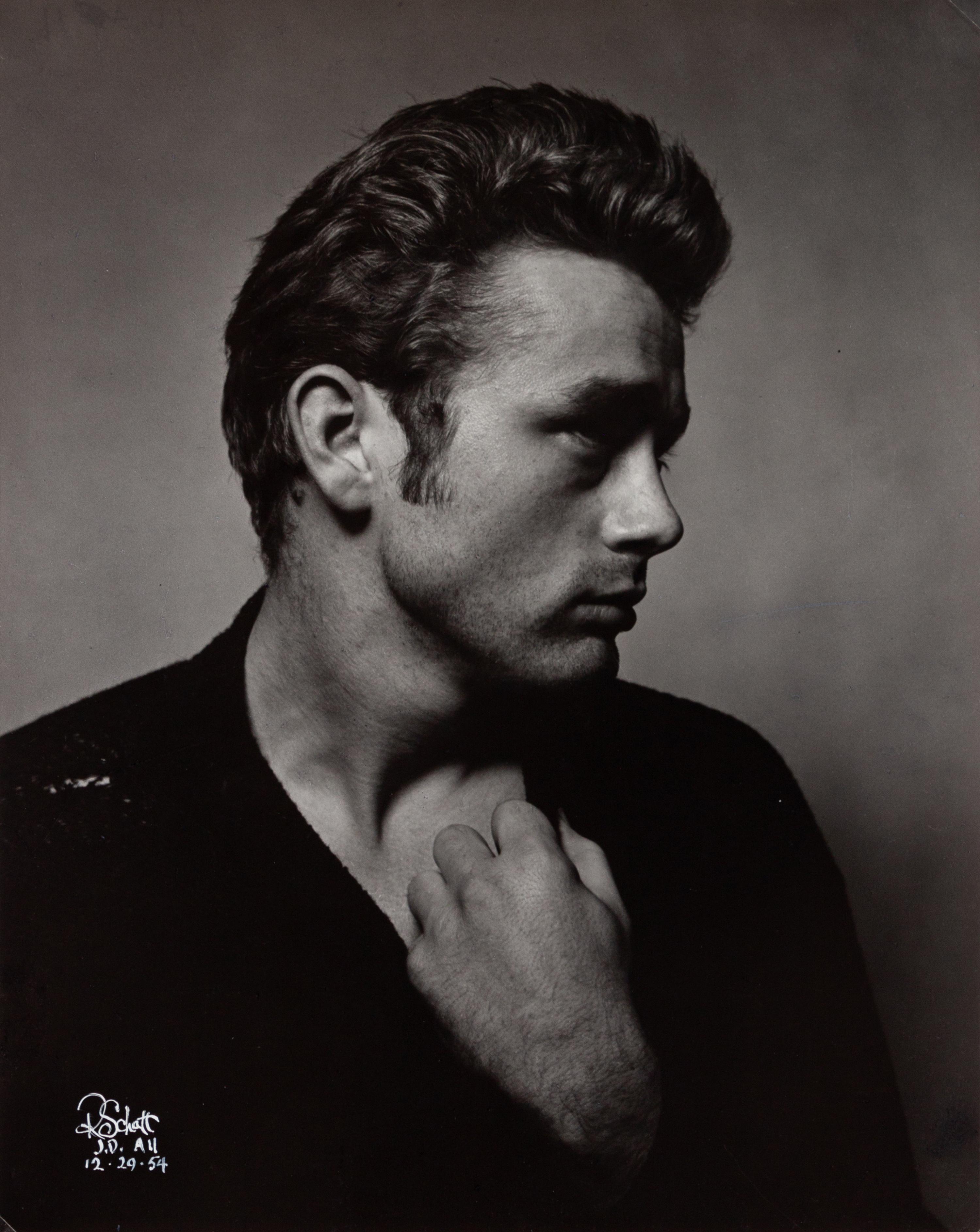 A pair of photographs depicting James Dean