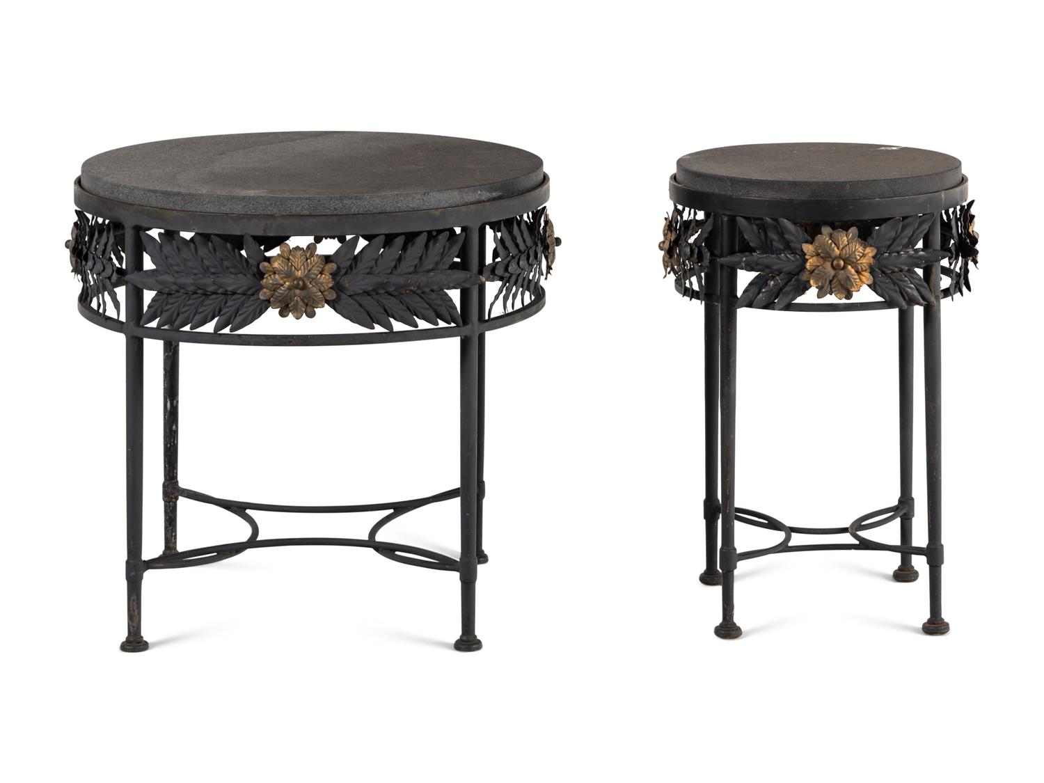 Two Mario Papperzini 'Amalfi' Stone-Top Side Tables