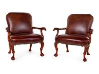 A Pair of George III Style Mahogany Armchairs — 20TH CENTURY