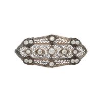 Gold and Platinum Filigree and Diamond Brooch