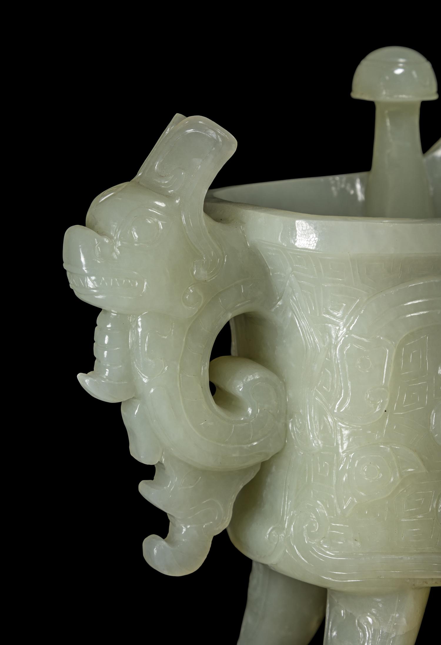 Two Chinese Celadon Jade and Jadeite Carvings
