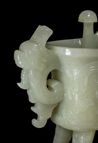 Two Chinese Celadon Jade and Jadeite Carvings