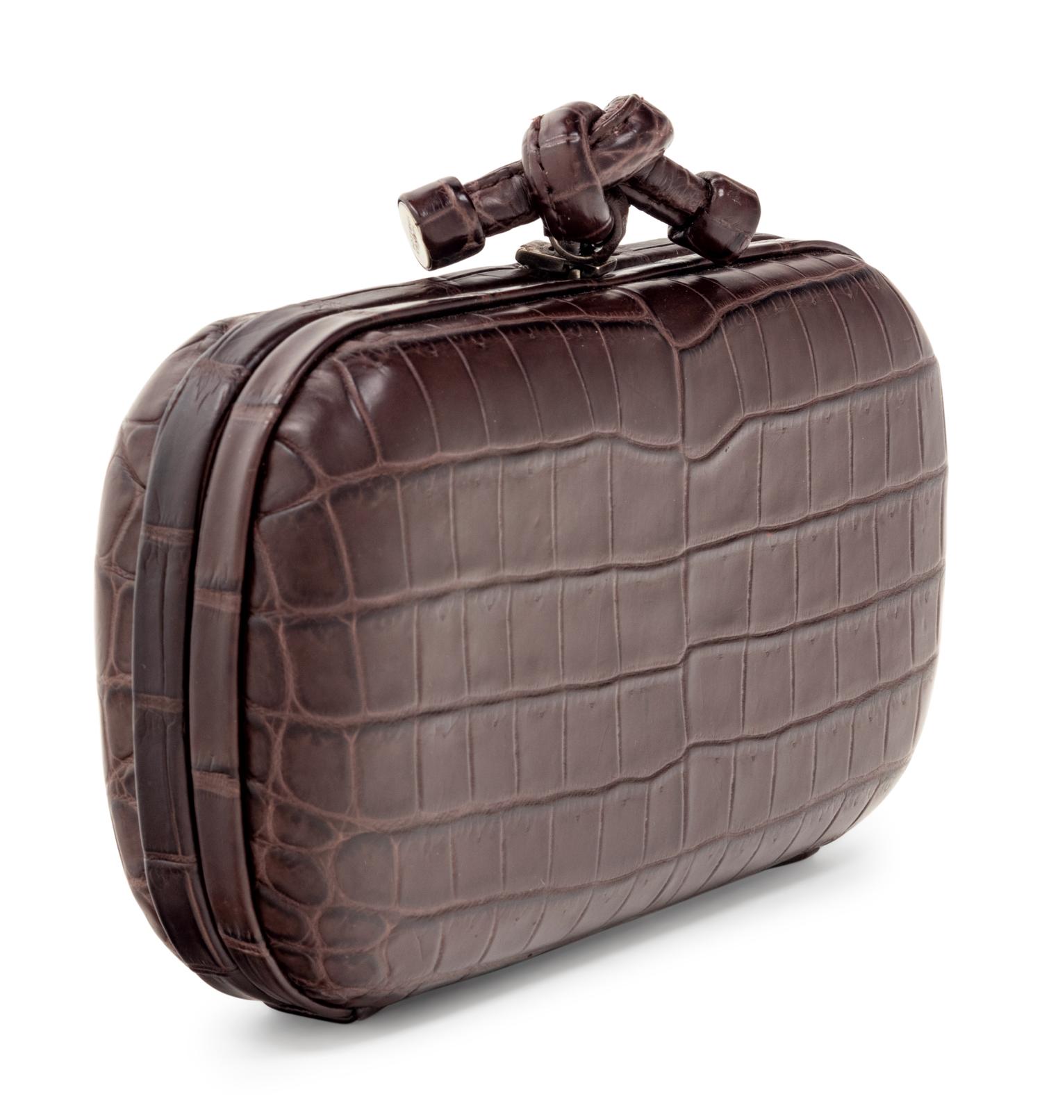 Bottega Veneta Crocodile Box Knot Clutch