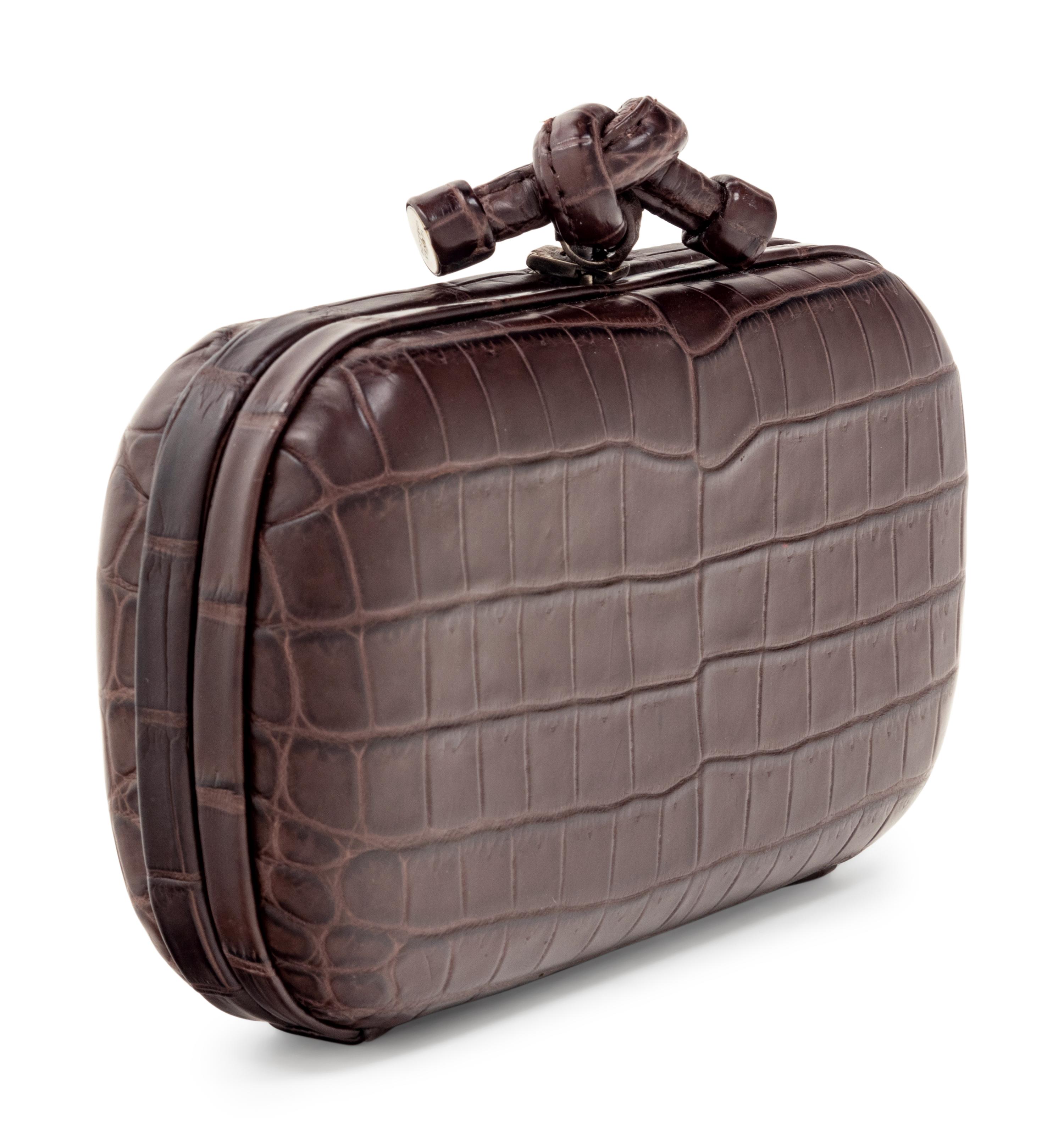 Bottega Veneta Crocodile Box Knot Clutch
