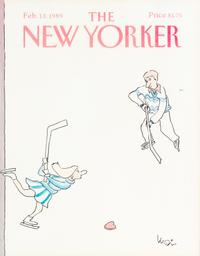 THE NEW YORKER. Five hockey-themed covers of The New Yorker, 1959-2003. Framed.