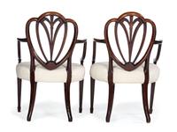 Four George III Mahogany Armchairs