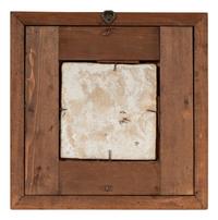 A Set of Five Framed Puce Delft Tiles