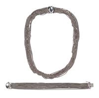 An 18 Karat White Gold Multi Chain Necklace and Bracelet, 47.60 dwts.