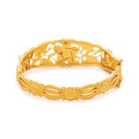 HIGH KARAT GOLD AND MULTIGEM BANGLE BRACELET