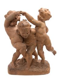 Benoît Rougèlet, (French, 1834-1894), Trois putti jouant