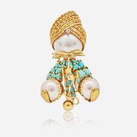 An 18K Yellow Gold and Gemstone Brooch by Dessin Dessin, Paris