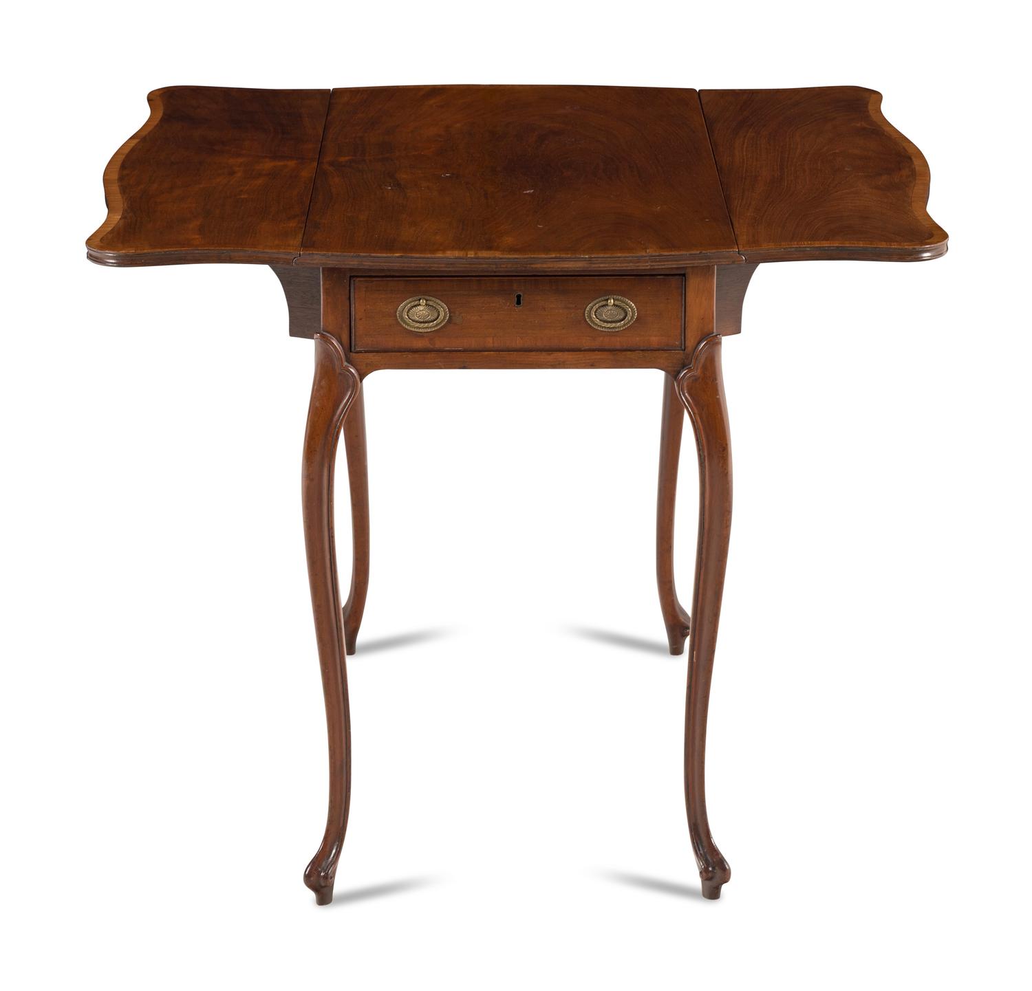 A George III Mahogany and Satinwood Pembroke Table