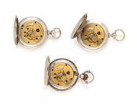 A Collection of Coin Silver Open Face Pocket Watches, Elgin, Circa 1882 and 1883, 348.80 dwts.