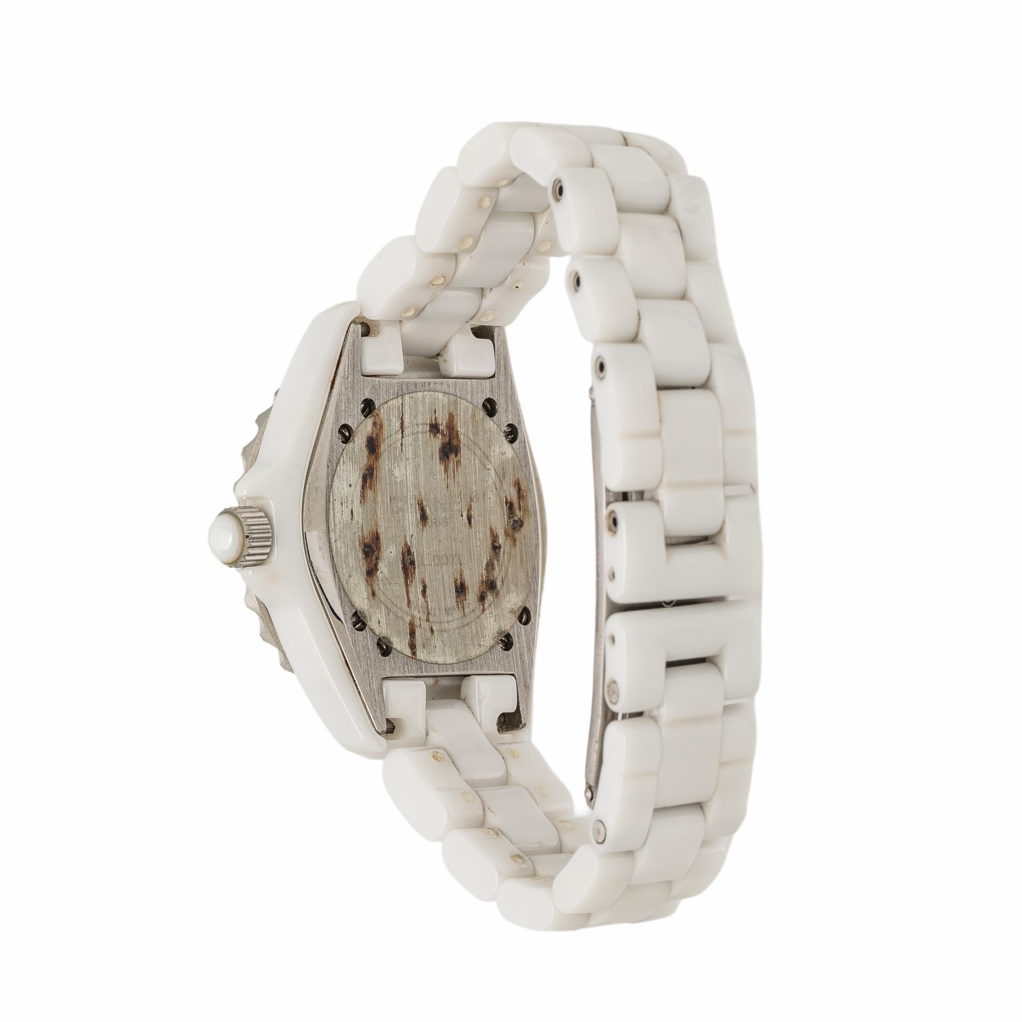 Chanel, Ref. H0968, White Ceramic and Stainless Steel 'J12' Date Watch