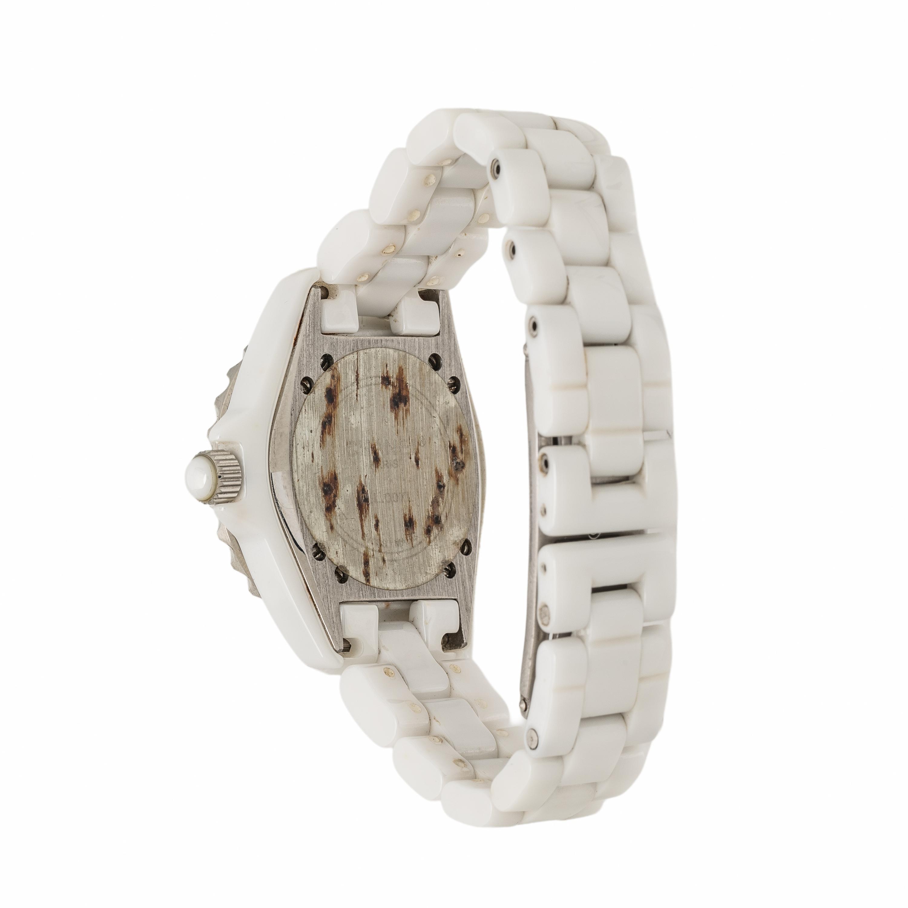 Chanel, Ref. H0968, White Ceramic and Stainless Steel 'J12' Date Watch