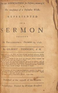 [Americana] [Franklin, Benjamin] (Smith, John) The Doctrine of Christianity, As held by the People called Quakers, Vindicated: In Answer to Gilbert Tennent's Sermon on the Lawfulness of War