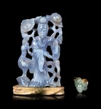 Two Chinese Carved Hardstone 'Immortals' Articles