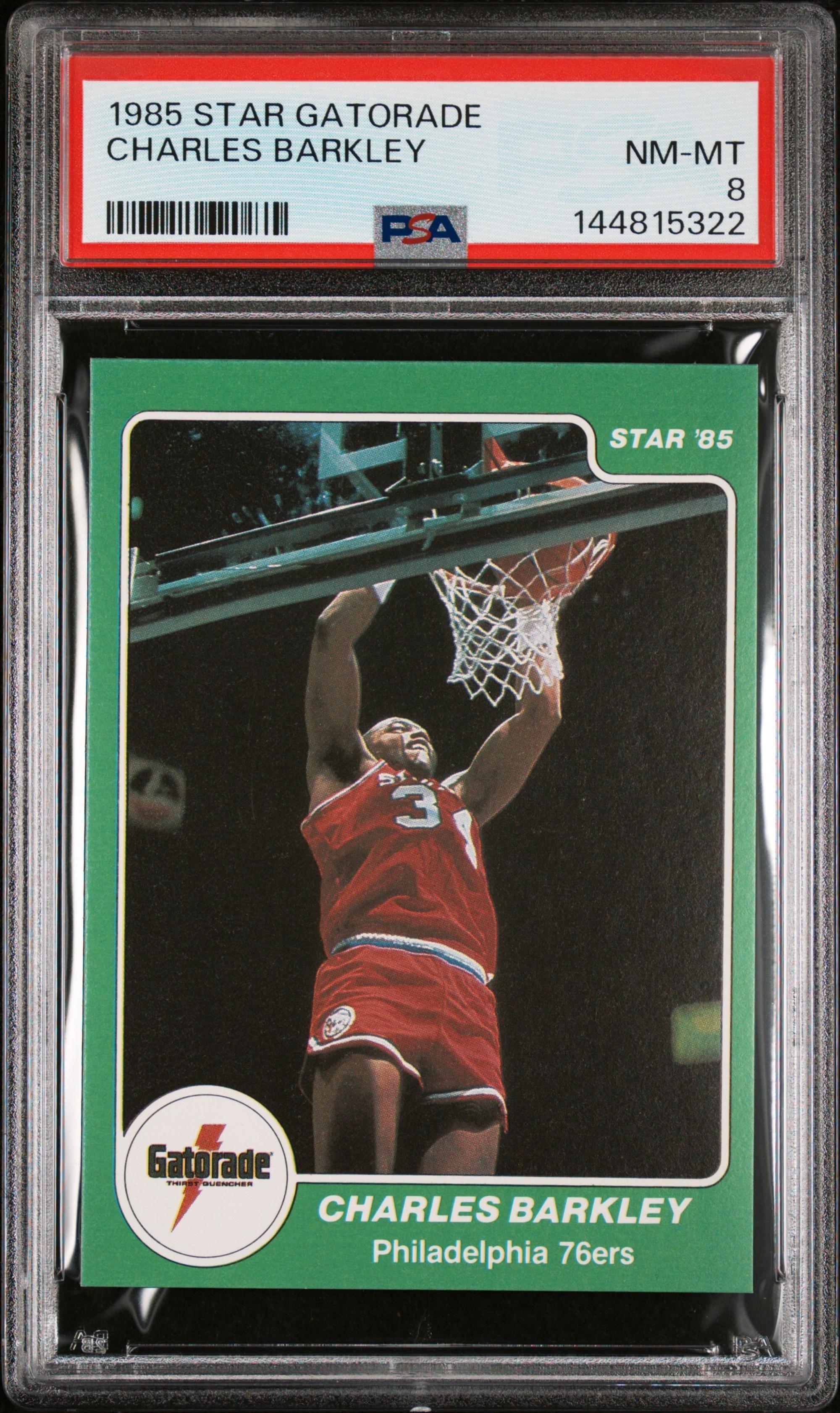 A 1985 Star Charles Barkley Gatorade Slam Dunk Basketball Card (PSA 8 NM-MT)