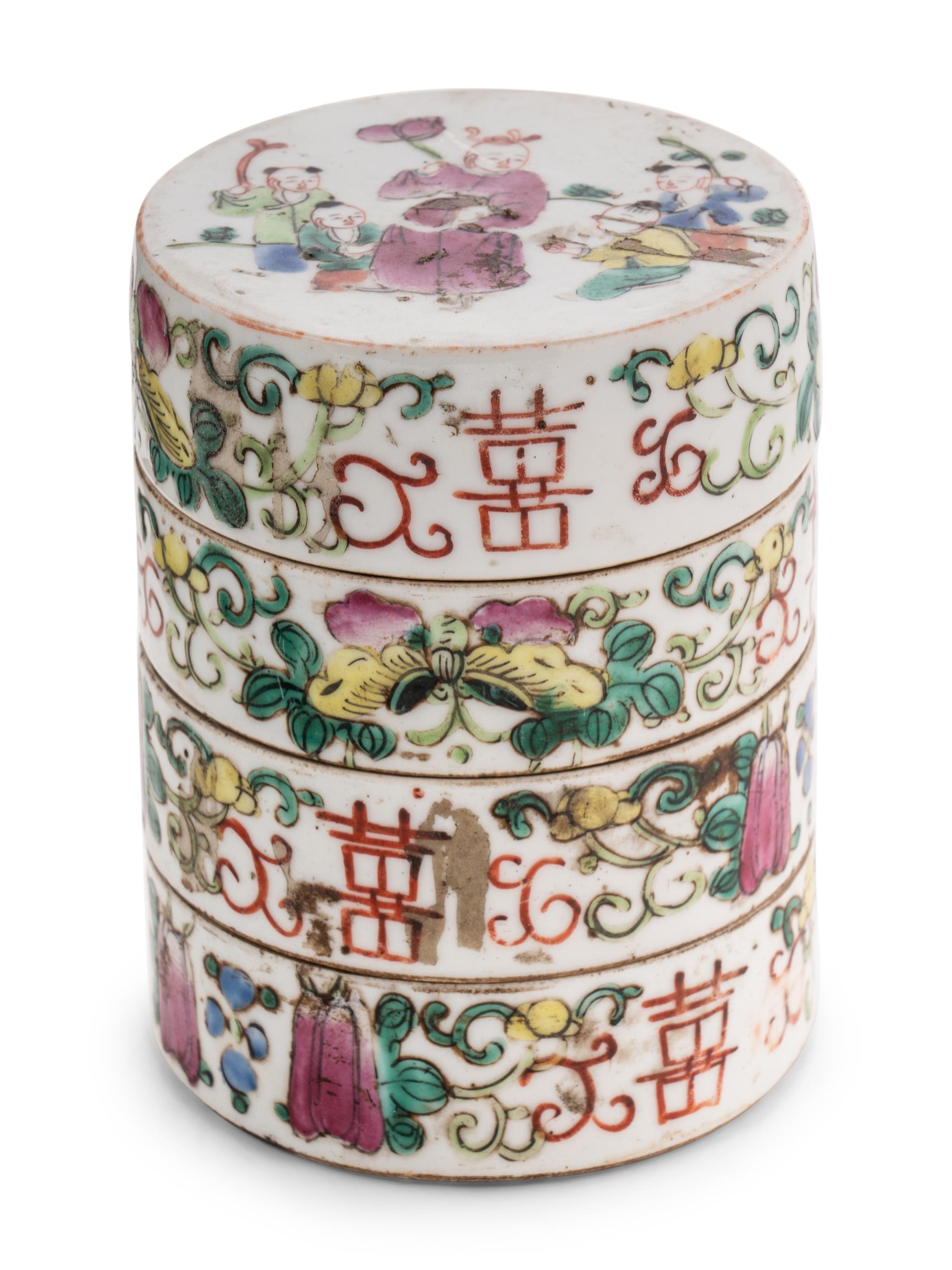 Five Chinese Famille Rose Porcelain Wares