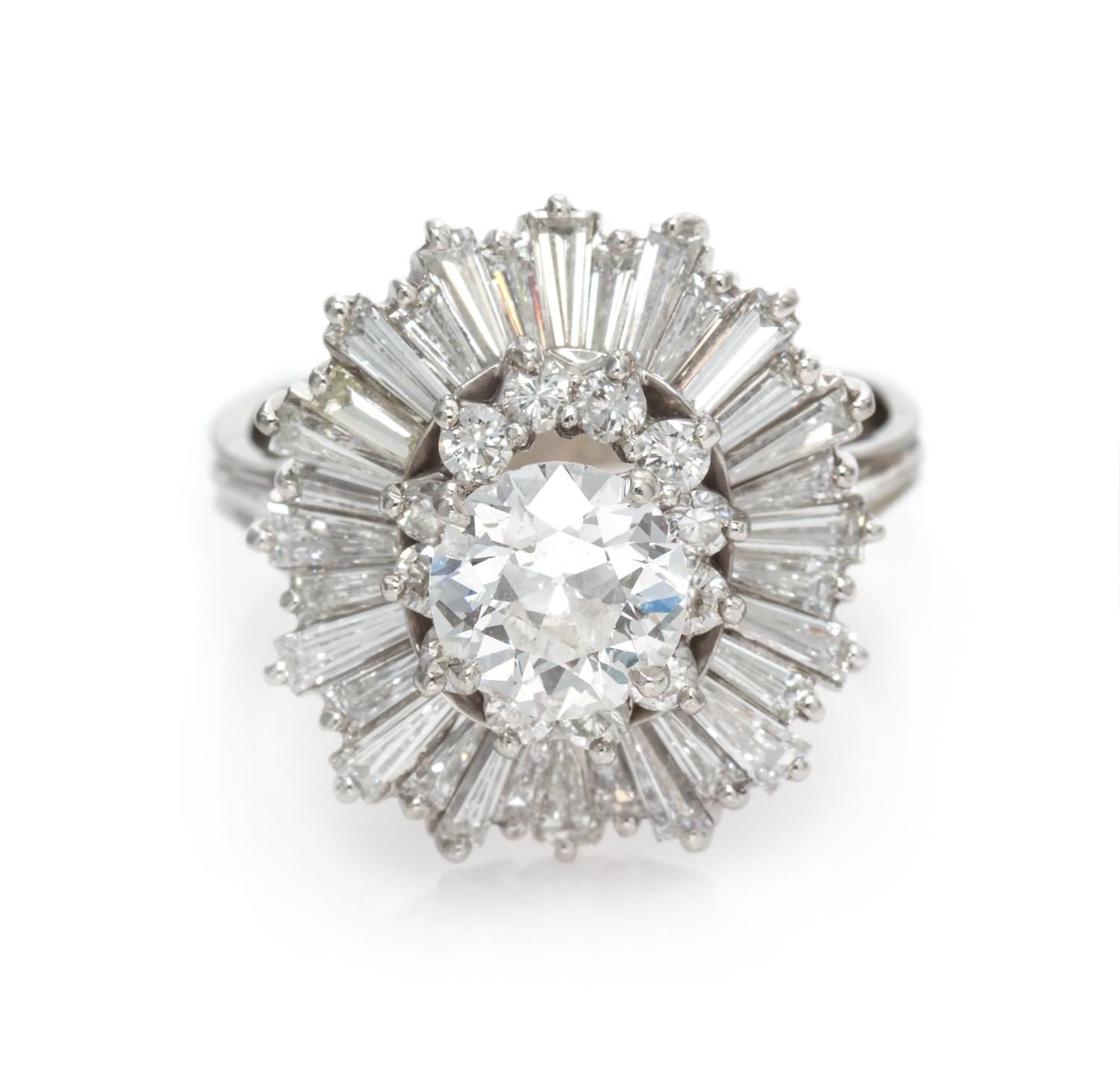 A Platinum and Diamond Ballerina Ring, 6.60 dwts.
