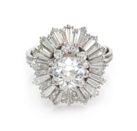 A Platinum and Diamond Ballerina Ring, 6.60 dwts.