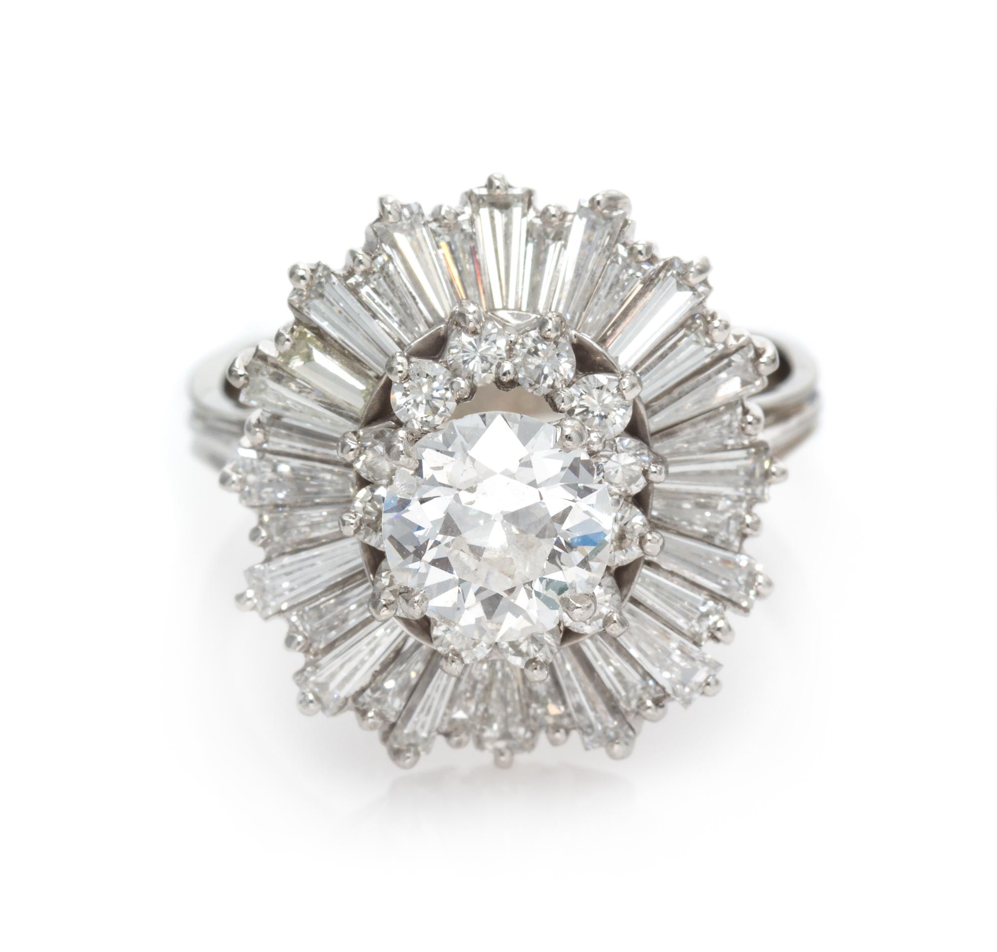 A Platinum and Diamond Ballerina Ring, 6.60 dwts.