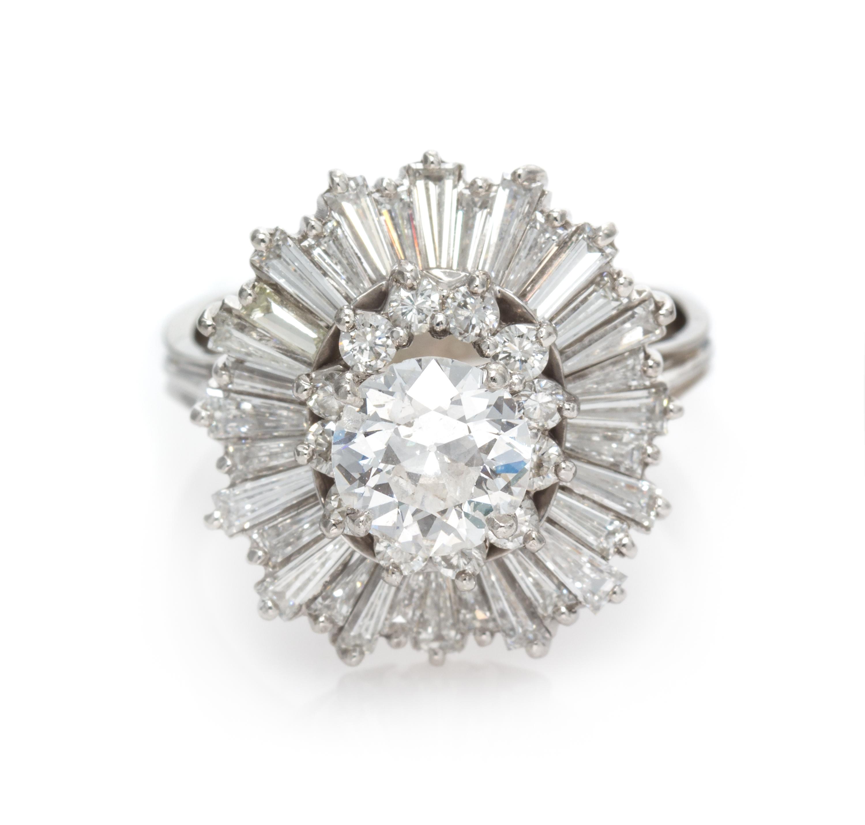 A Platinum and Diamond Ballerina Ring, 6.60 dwts.