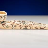 Nunivak Island Carved Polychrome Pipe
