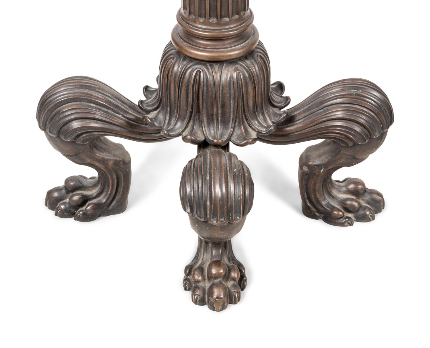 A Pair of Continental Bronze Andirons