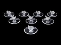 A Group of Eight Lalique Ring Trays with Birds