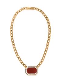 DAVID WEBB, CARNELIAN AND DIAMOND NECKLACE