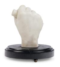 [LINCOLN, Abraham (1809-1865)]. VOLK, Leonard Wells, sculptor (1828-1895). A marble sculpture of Abraham Lincoln's right hand. Rome, 1869.