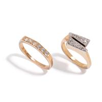 COLLECTION OF YELLOW GOLD AND DIAMOND RINGS