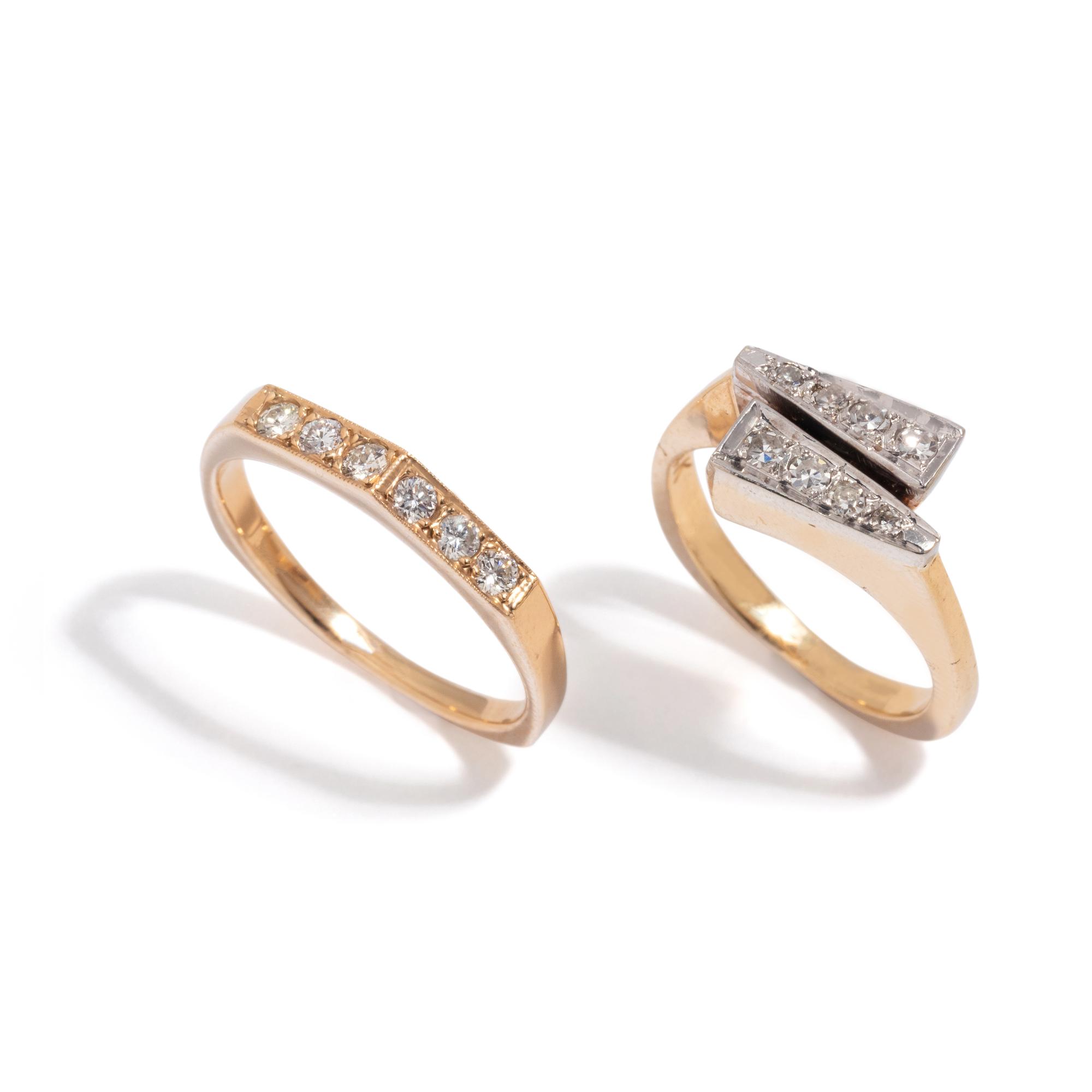 COLLECTION OF YELLOW GOLD AND DIAMOND RINGS
