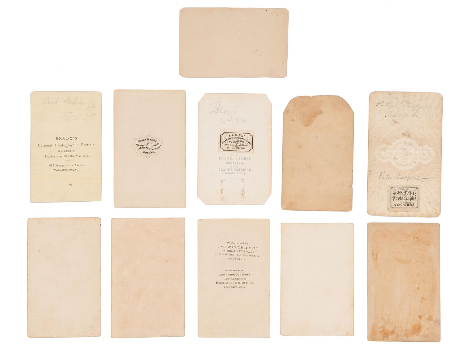 [LINCOLNIANA]. Photographs and ephemera related to Abraham Lincoln and his associates.