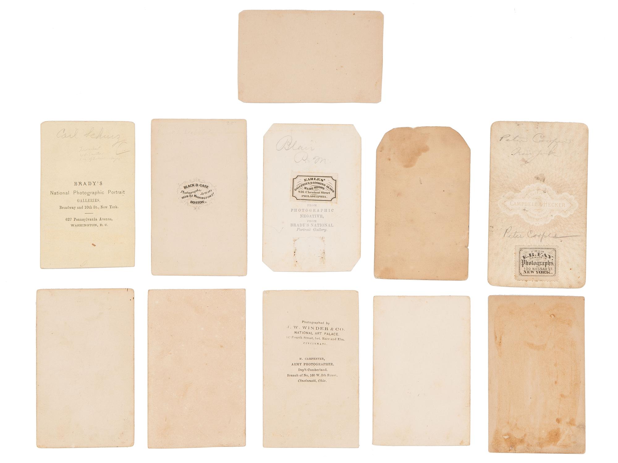 [LINCOLNIANA]. Photographs and ephemera related to Abraham Lincoln and his associates.